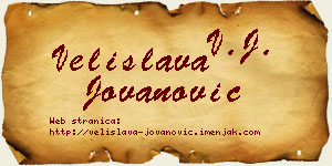 Velislava Jovanović vizit kartica